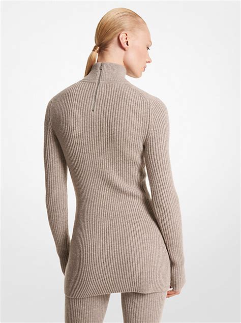 michael kors lace up tunic sweater|Stretch Cashmere Tunic Turtleneck .